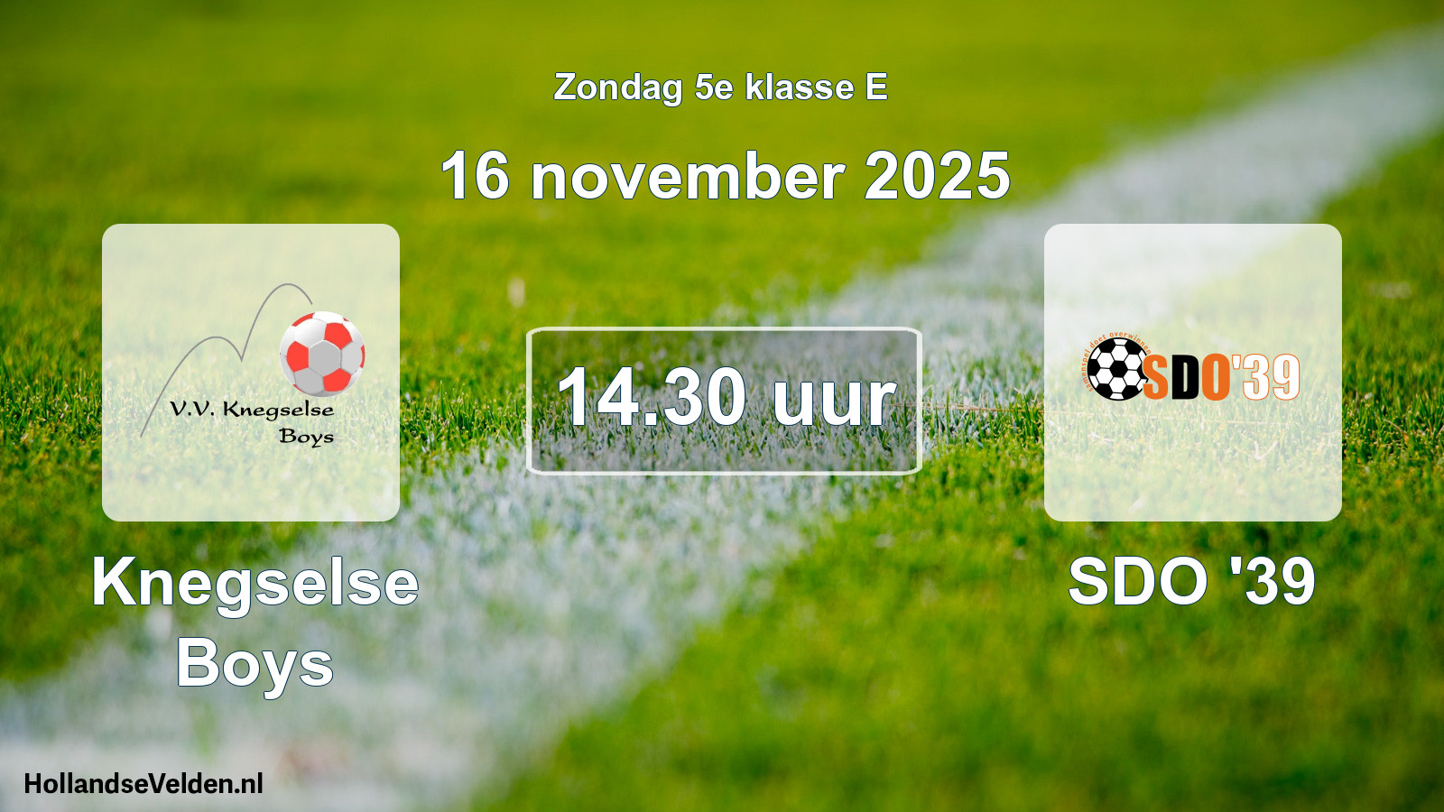 Geplande wedstrijd: Knegselse Boys - SDO '39 (16 november 2025)