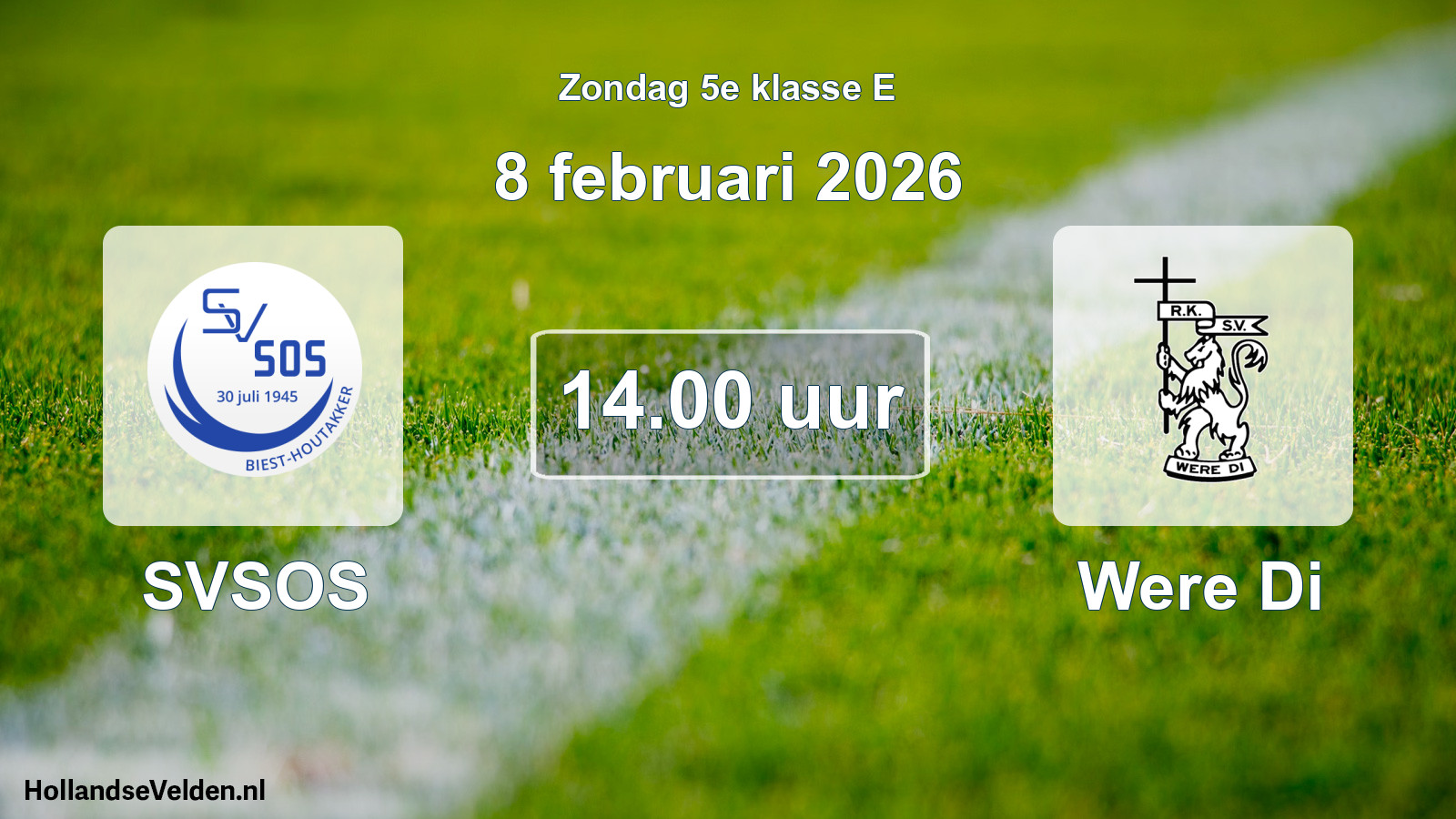Geplande wedstrijd: SVSOS - Were Di (8 februari 2026)