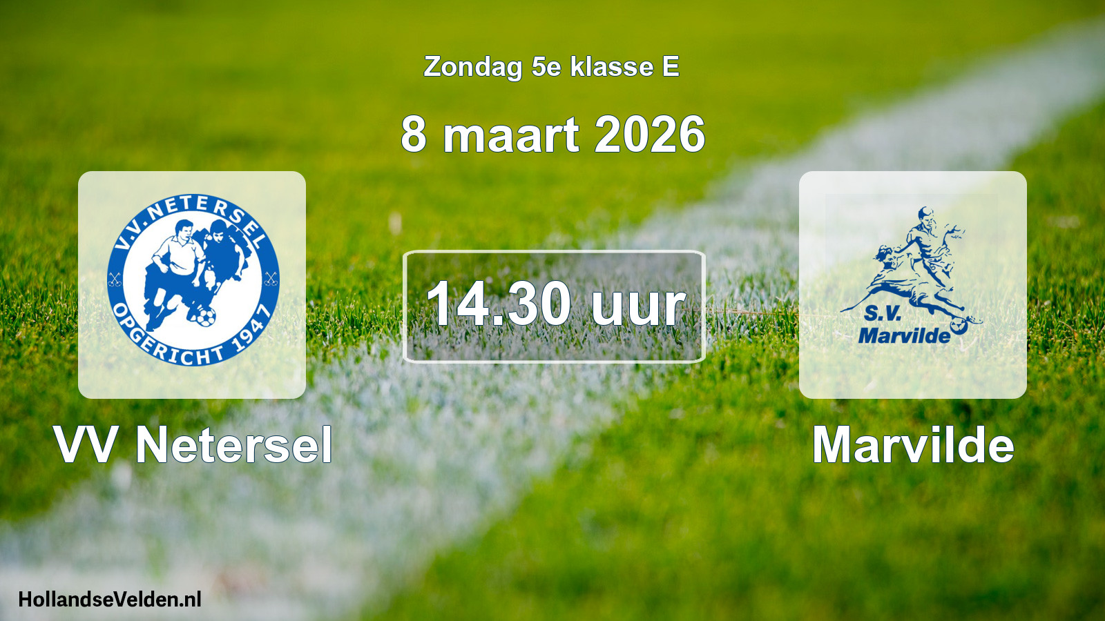 Geplande wedstrijd: VV Netersel - Marvilde (8 maart 2026)