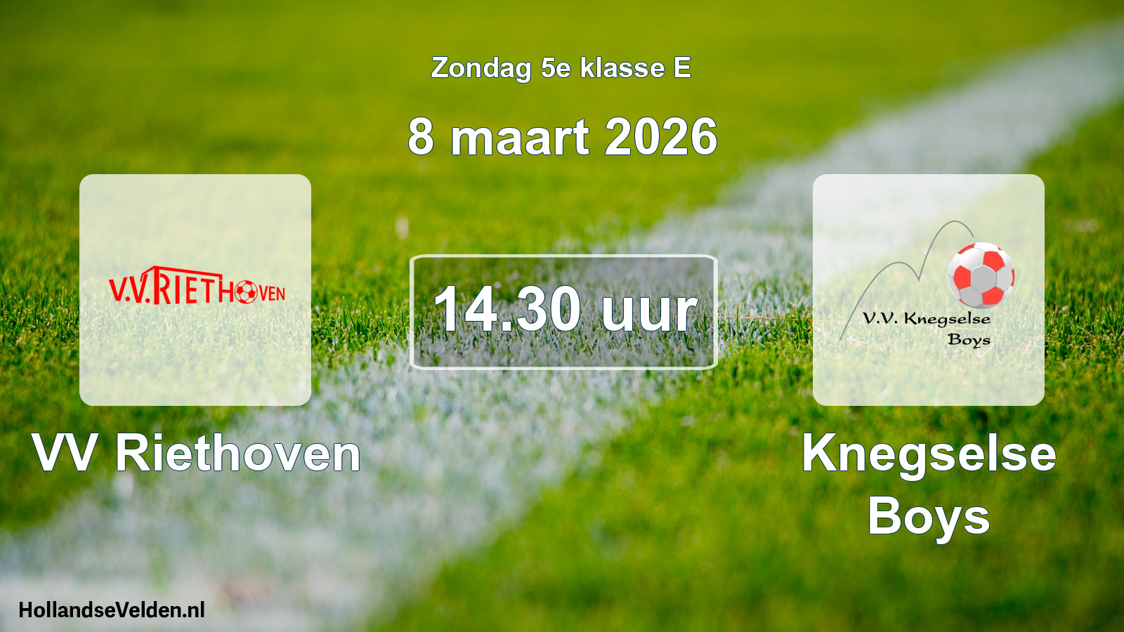 Geplande wedstrijd: VV Riethoven - Knegselse Boys (8 maart 2026)
