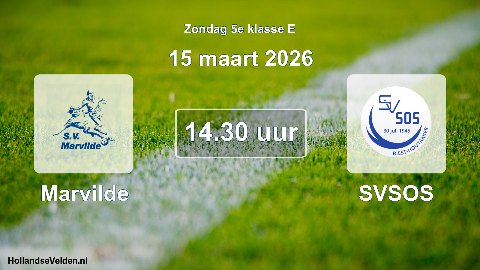 Geplande wedstrijd: Marvilde - SVSOS (15 maart 2026)