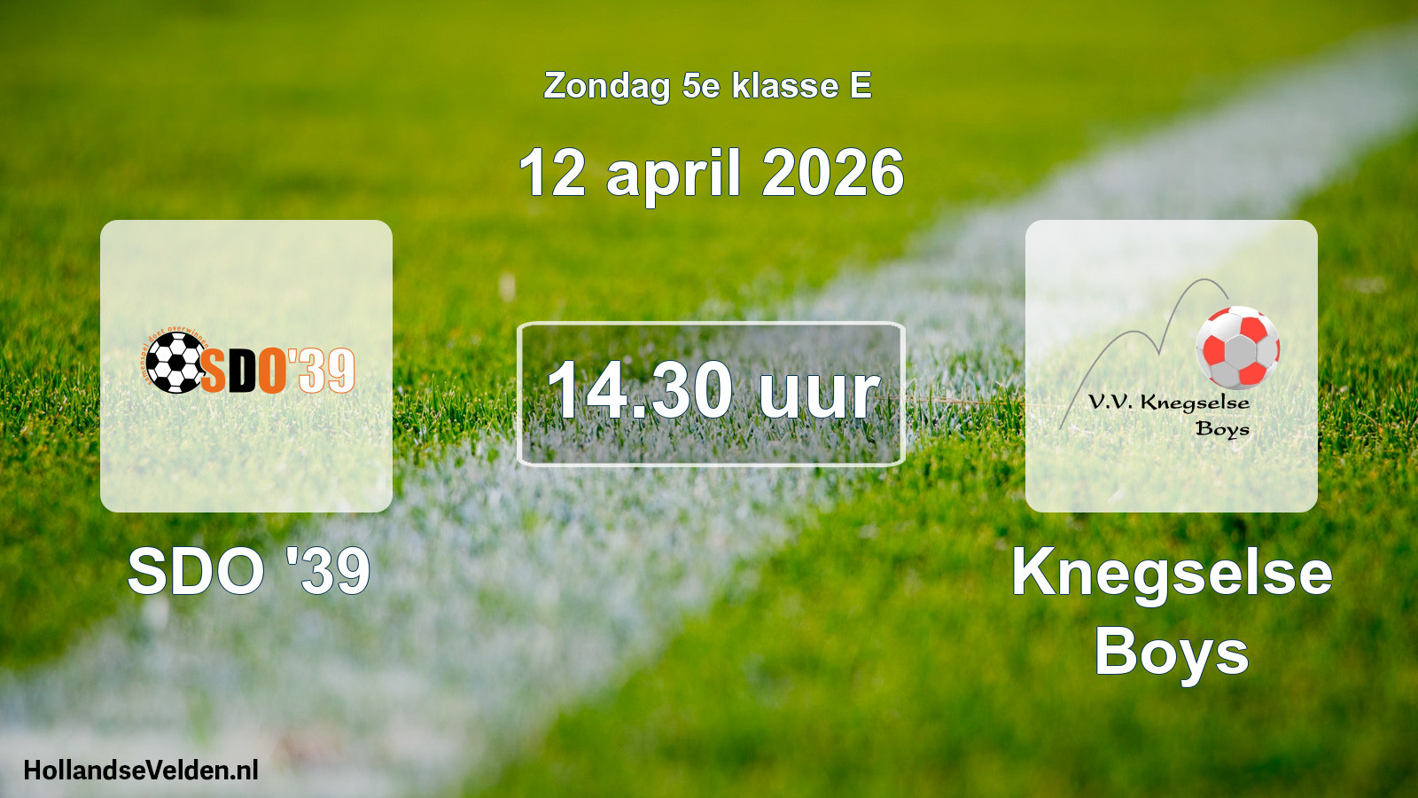 Geplande wedstrijd: SDO '39 - Knegselse Boys (12 april 2026)