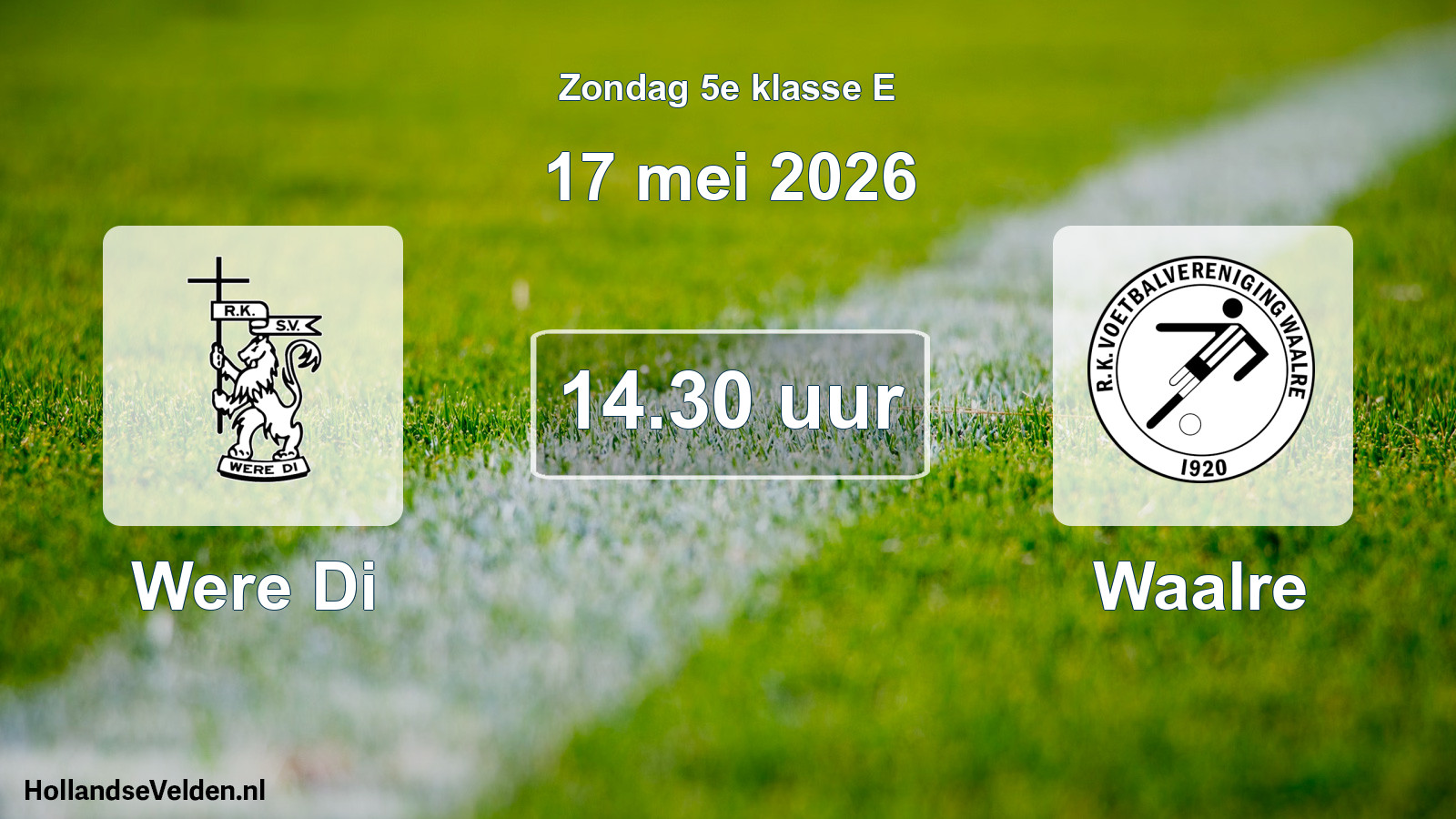 Geplande wedstrijd: Were Di - Waalre (17 mei 2026)