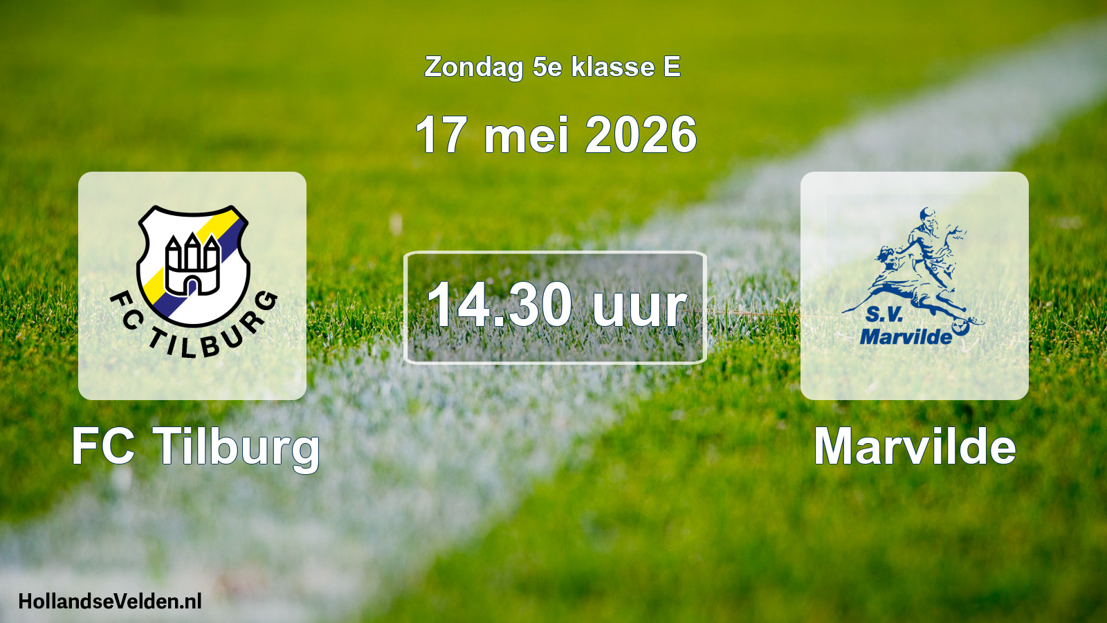 Geplande wedstrijd: FC Tilburg - Marvilde (17 mei 2026)