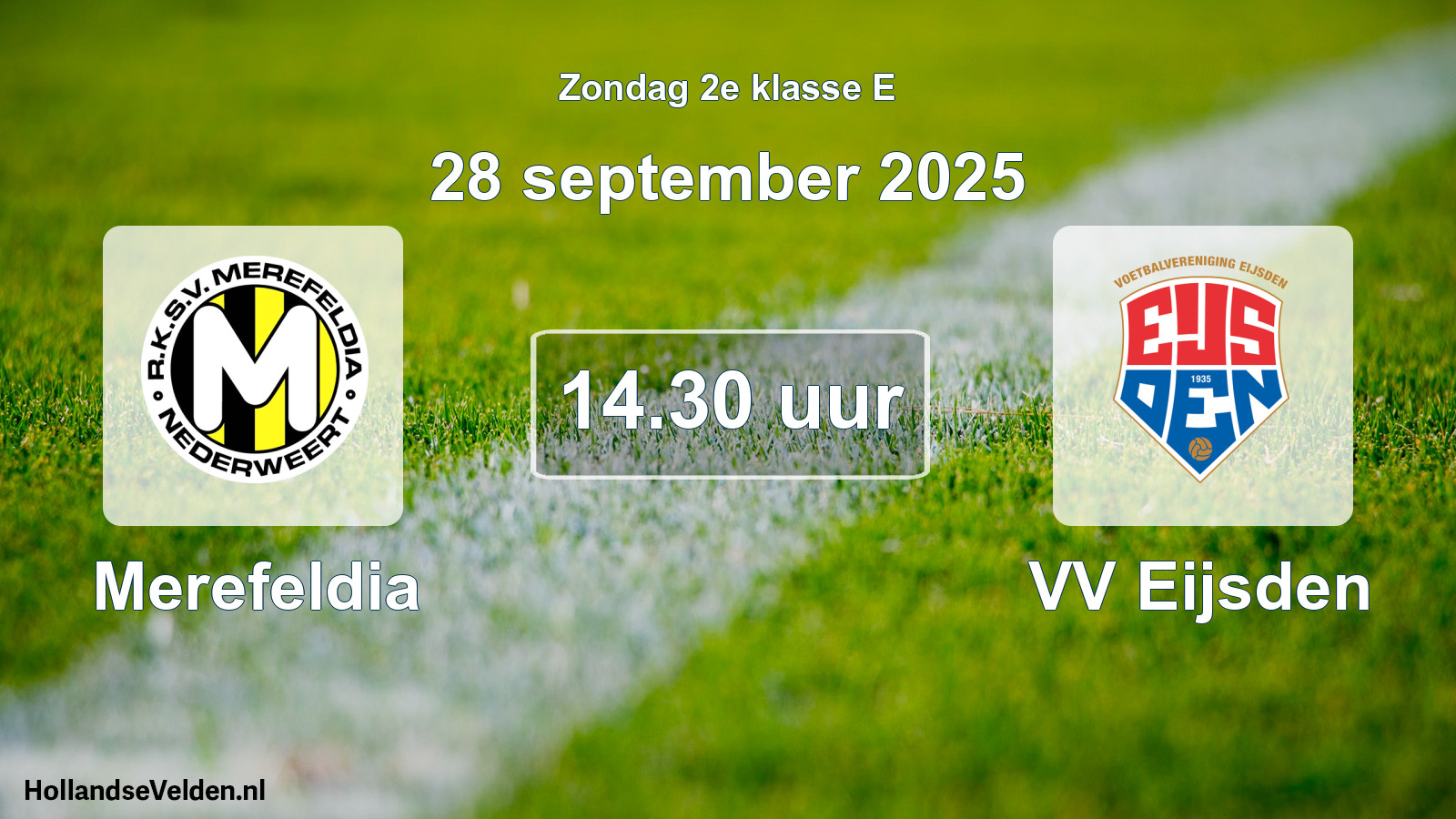 Geplande wedstrijd: Merefeldia - VV Eijsden (28 september 2025)