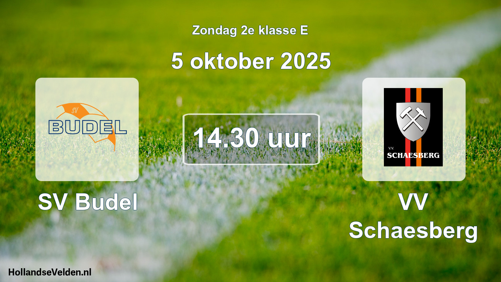 Geplande wedstrijd: SV Budel - VV Schaesberg (5 oktober 2025)