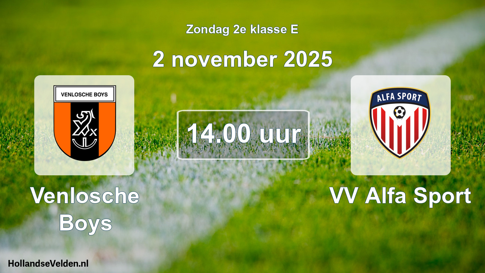 Geplande wedstrijd: Venlosche Boys - VV Alfa Sport (2 november 2025)