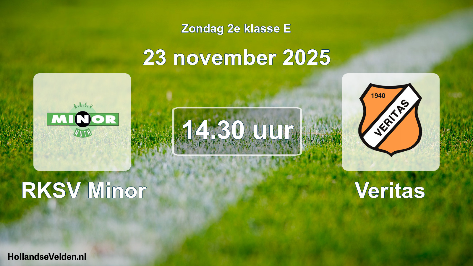 Geplande wedstrijd: RKSV Minor - Veritas (23 november 2025)
