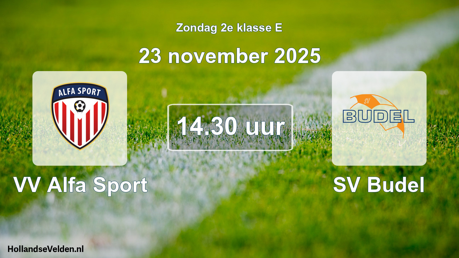 Scheduled Match: VV Alfa Sport - SV Budel (23 November 2025)