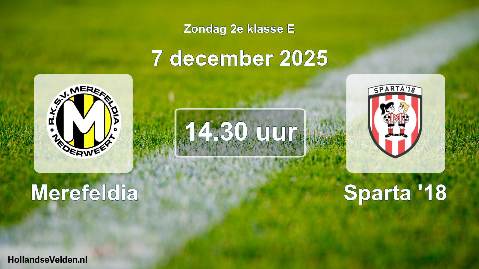 Scheduled Match: Merefeldia - Sparta '18 (7 December 2025)