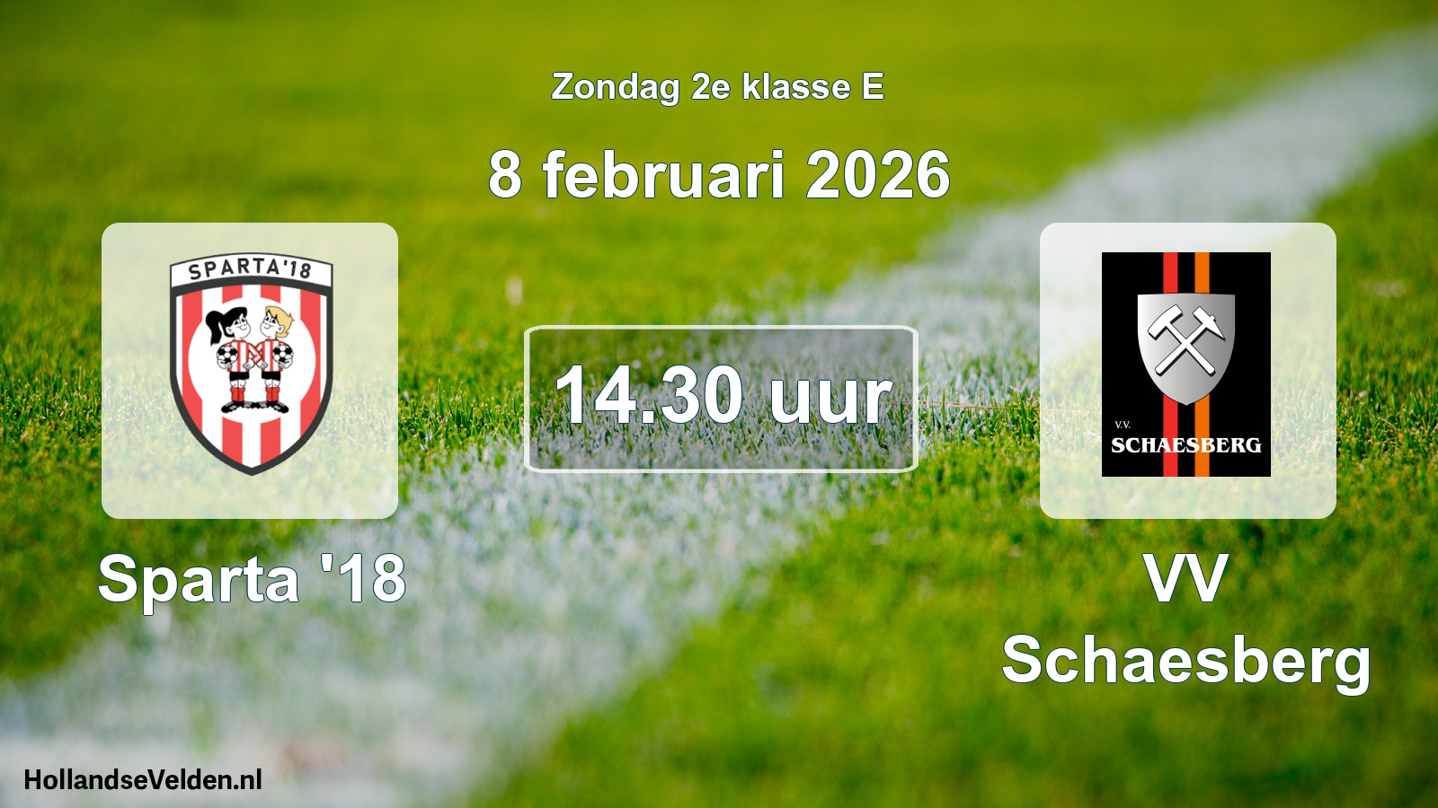 Geplande wedstrijd: Sparta '18 - VV Schaesberg (8 februari 2026)