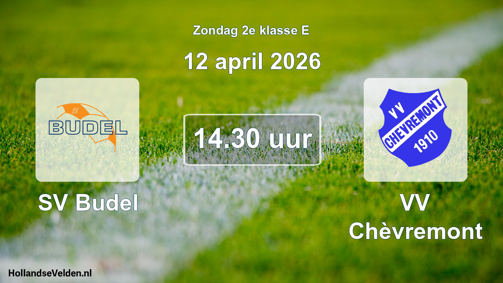 Geplande wedstrijd: SV Budel - VV Chèvremont (12 april 2026)