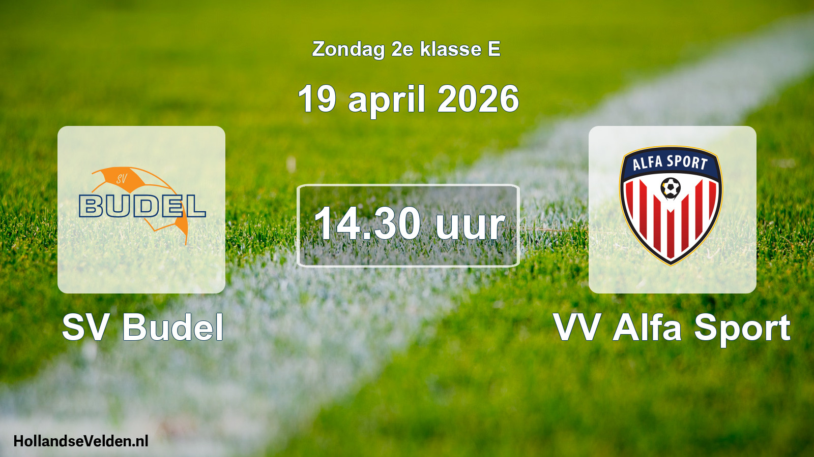 Scheduled Match: SV Budel - VV Alfa Sport (19 April 2026)