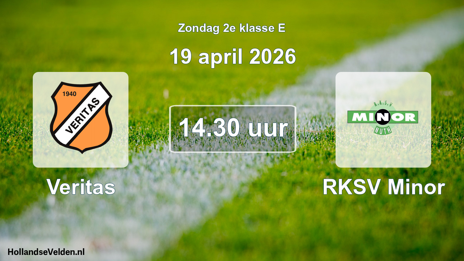 Geplande wedstrijd: Veritas - RKSV Minor (19 april 2026)