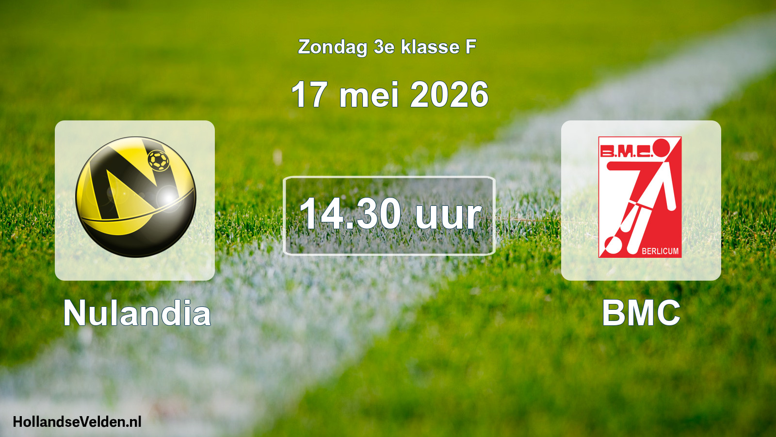 Geplande wedstrijd: Nulandia - BMC (17 mei 2026)