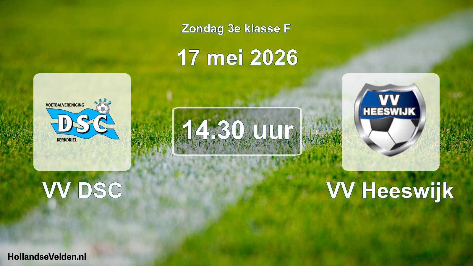 Geplande wedstrijd: VV DSC - VV Heeswijk (17 mei 2026)