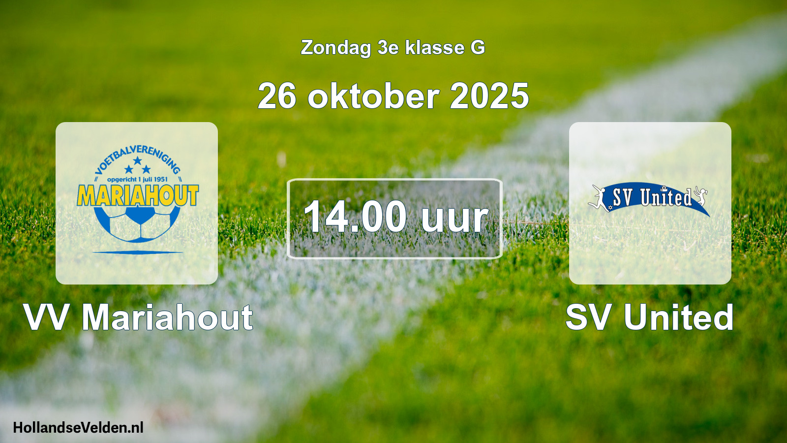 Scheduled Match: VV Mariahout - SV United (26 October 2025)