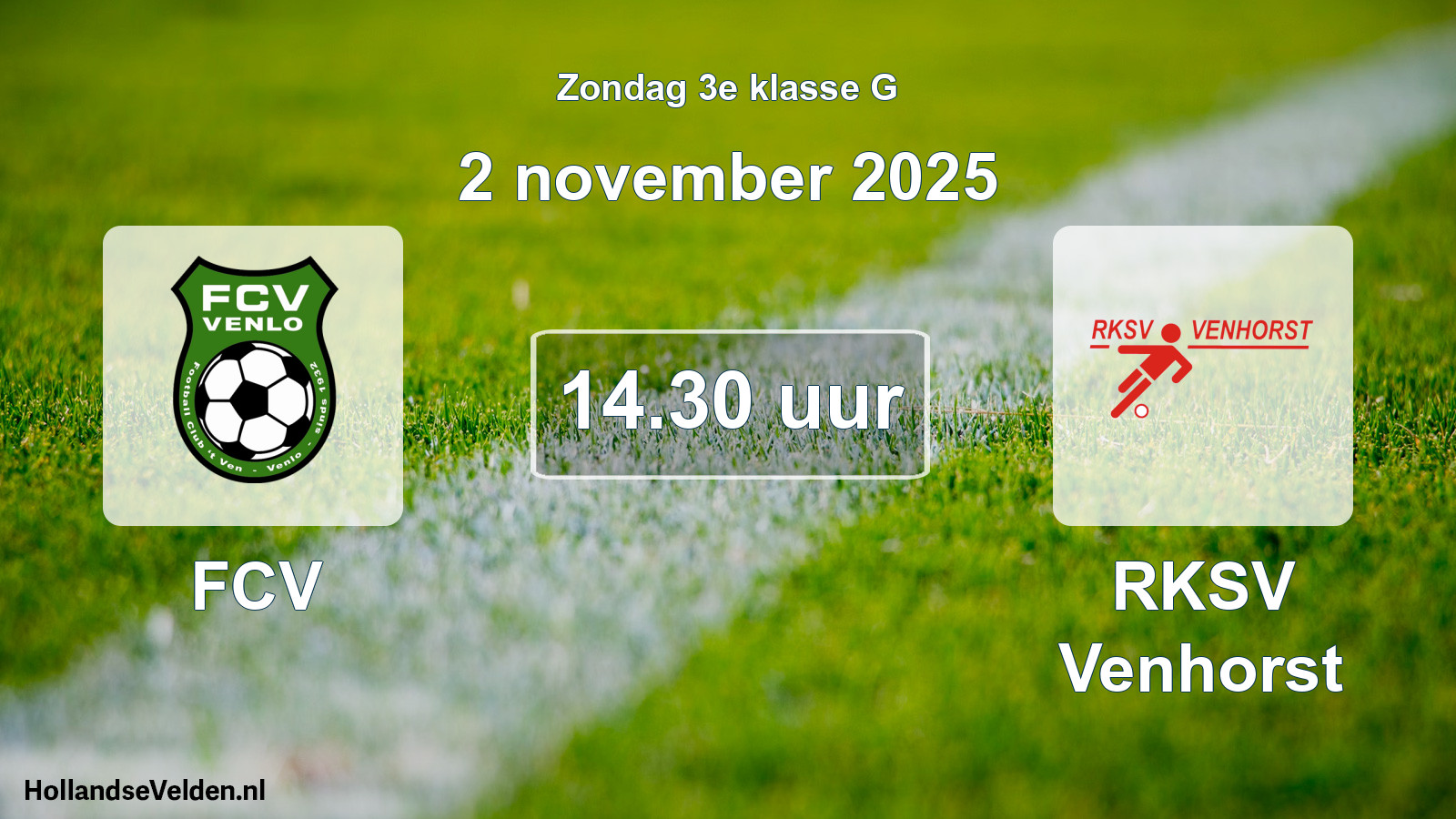 Geplande wedstrijd: FCV - RKSV Venhorst (2 november 2025)