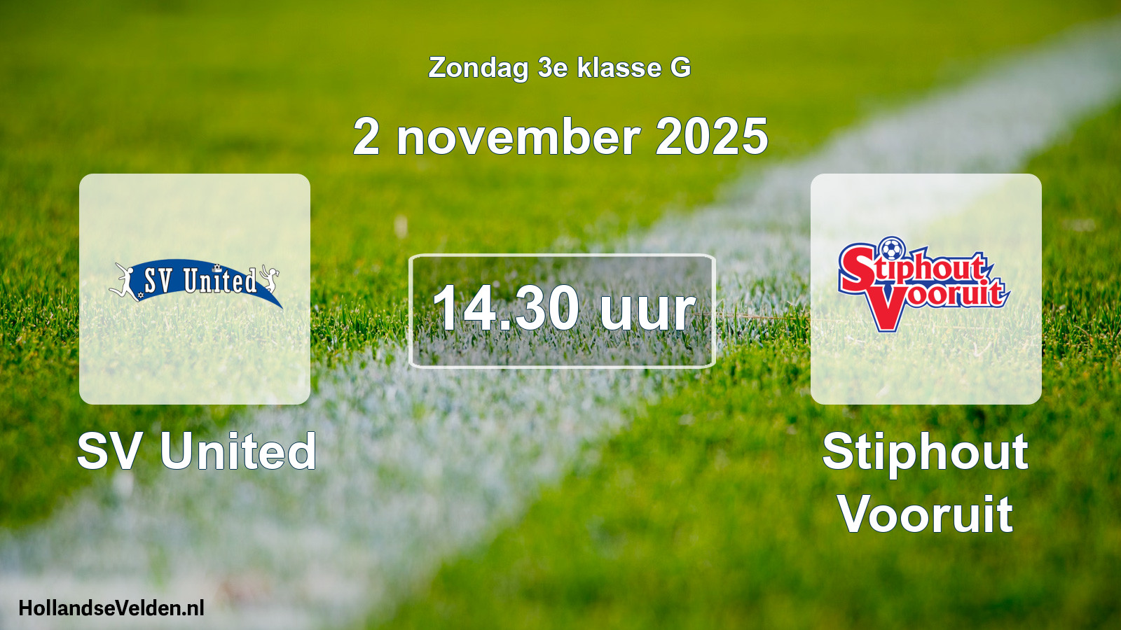 Geplande wedstrijd: SV United - Stiphout Vooruit (2 november 2025)