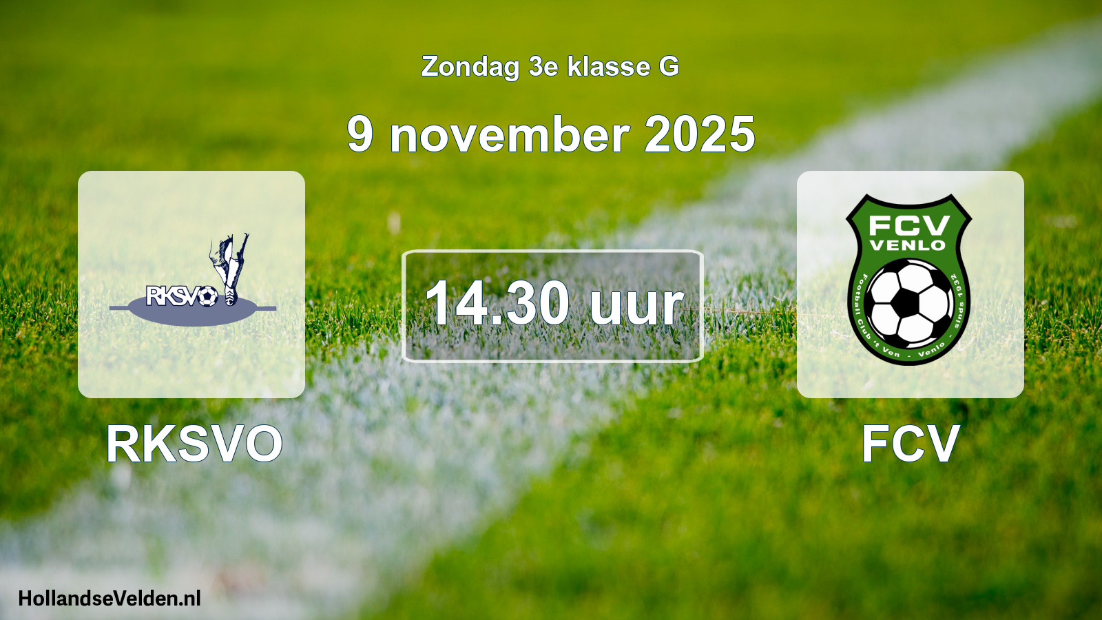 Geplande wedstrijd: RKSVO - FCV (9 november 2025)