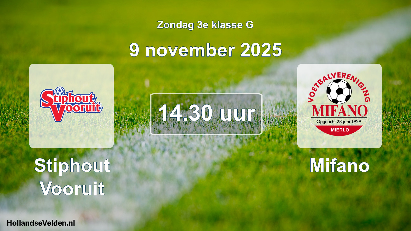 Scheduled Match: Stiphout Vooruit - Mifano (9 November 2025)