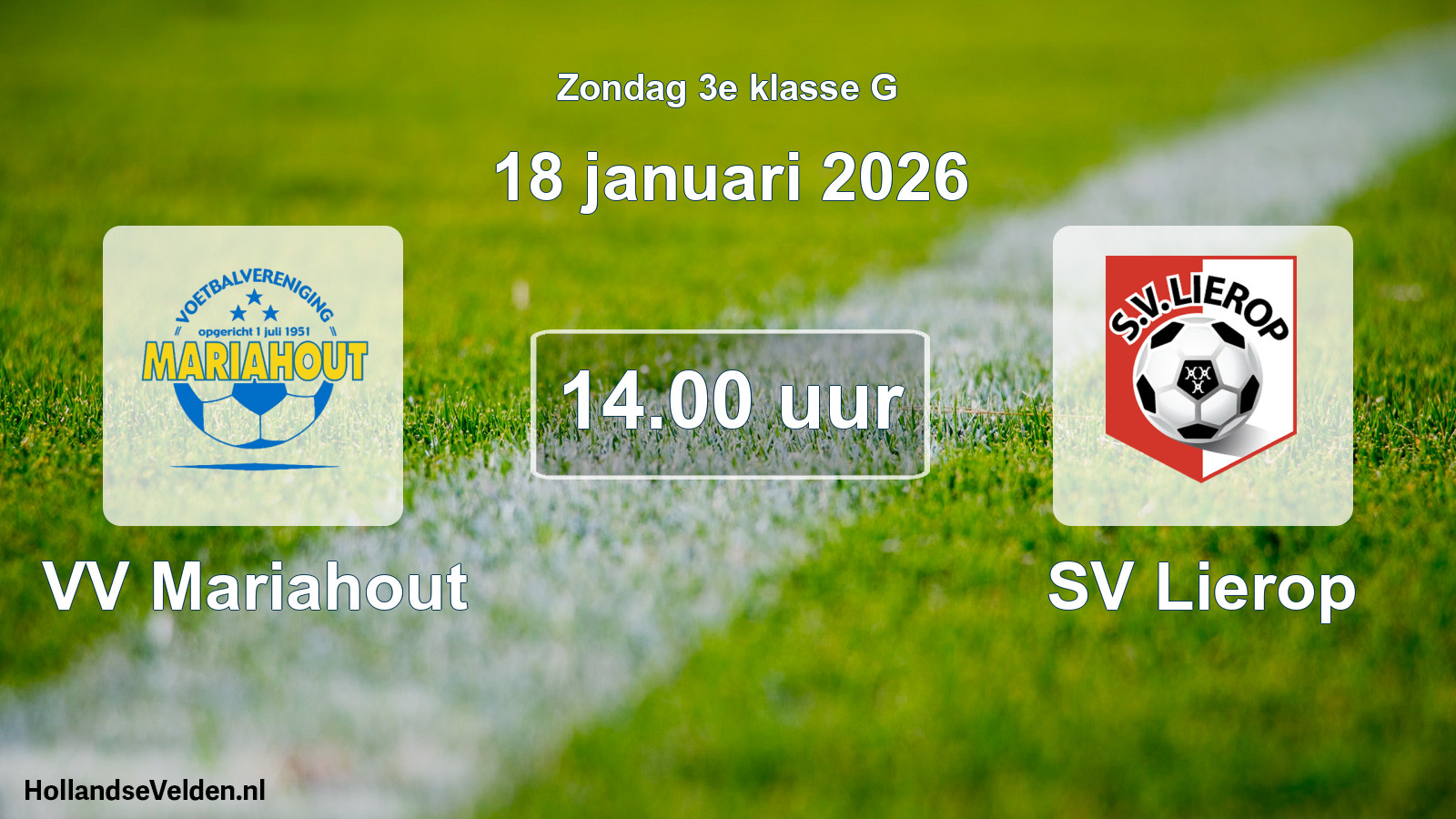 Scheduled Match: VV Mariahout - SV Lierop (18 January 2026)