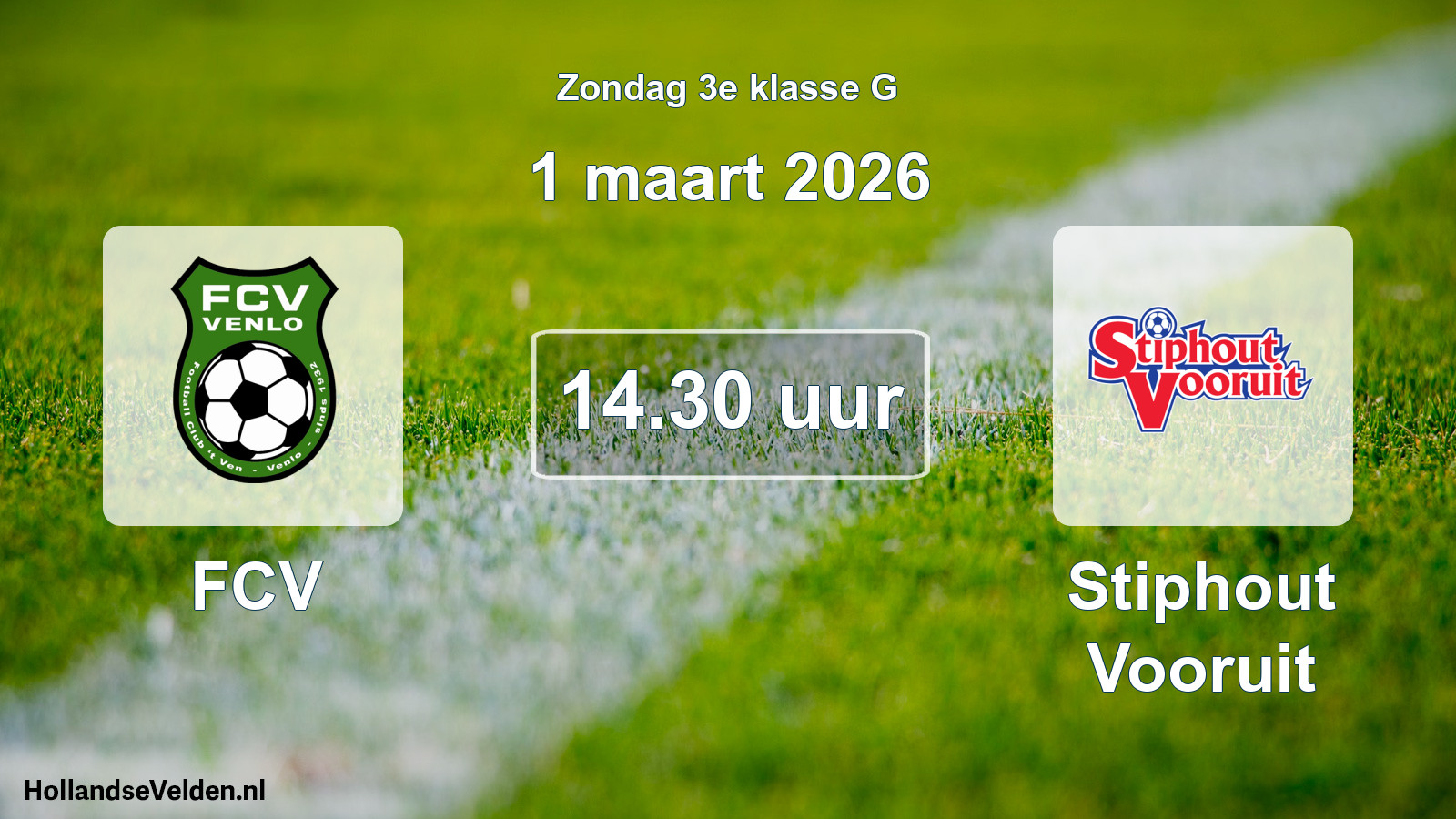 Geplande wedstrijd: FCV - Stiphout Vooruit (1 maart 2026)
