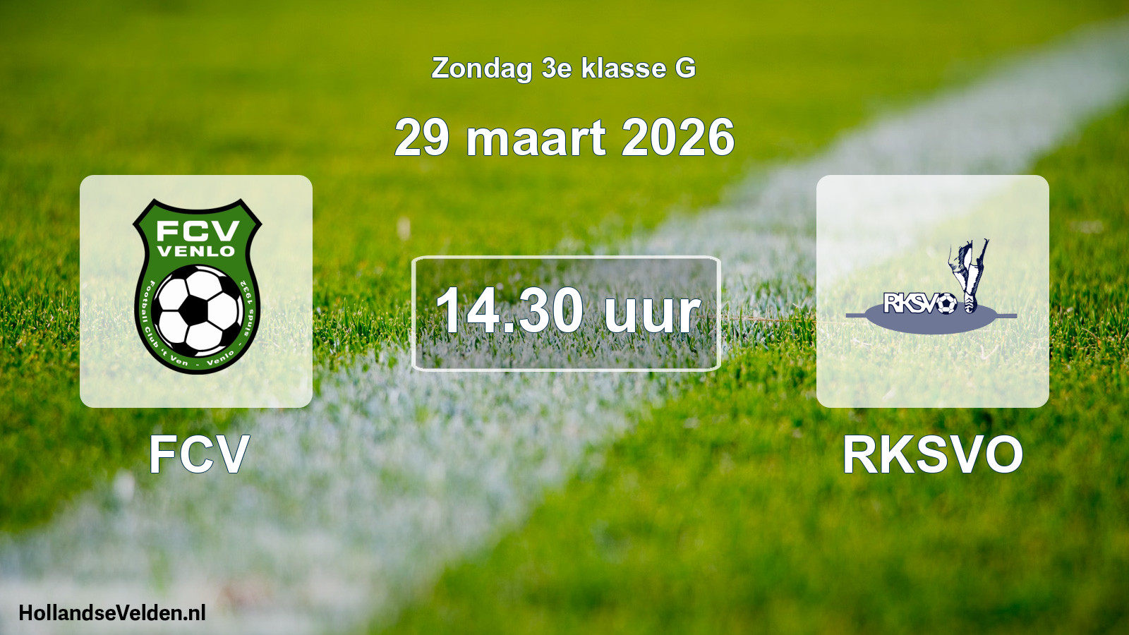 Geplande wedstrijd: FCV - RKSVO (29 maart 2026)