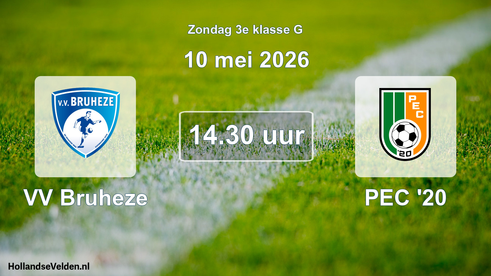 Geplande wedstrijd: VV Bruheze - PEC '20 (10 mei 2026)