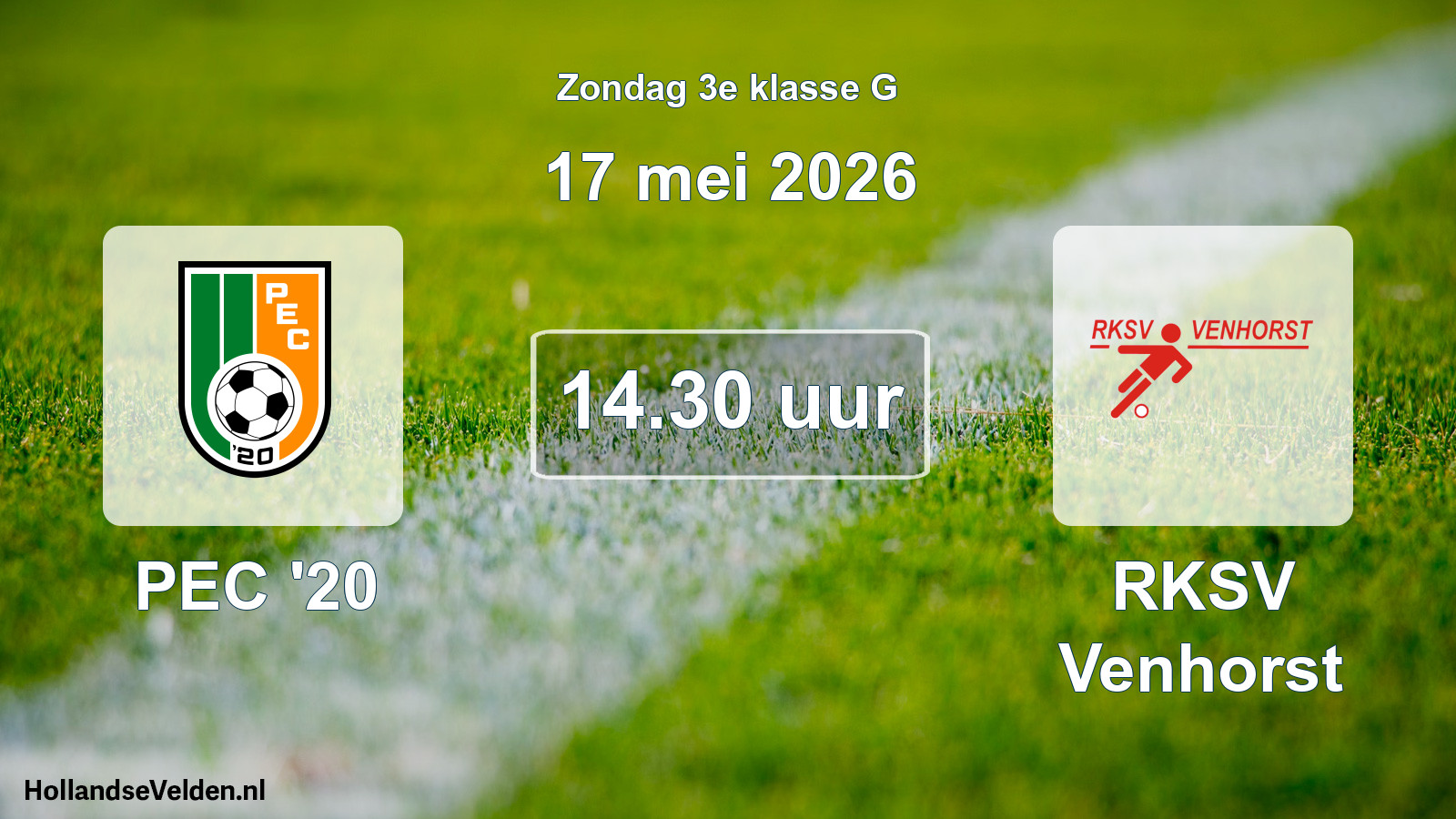 Scheduled Match: PEC '20 - RKSV Venhorst (17 May 2026)