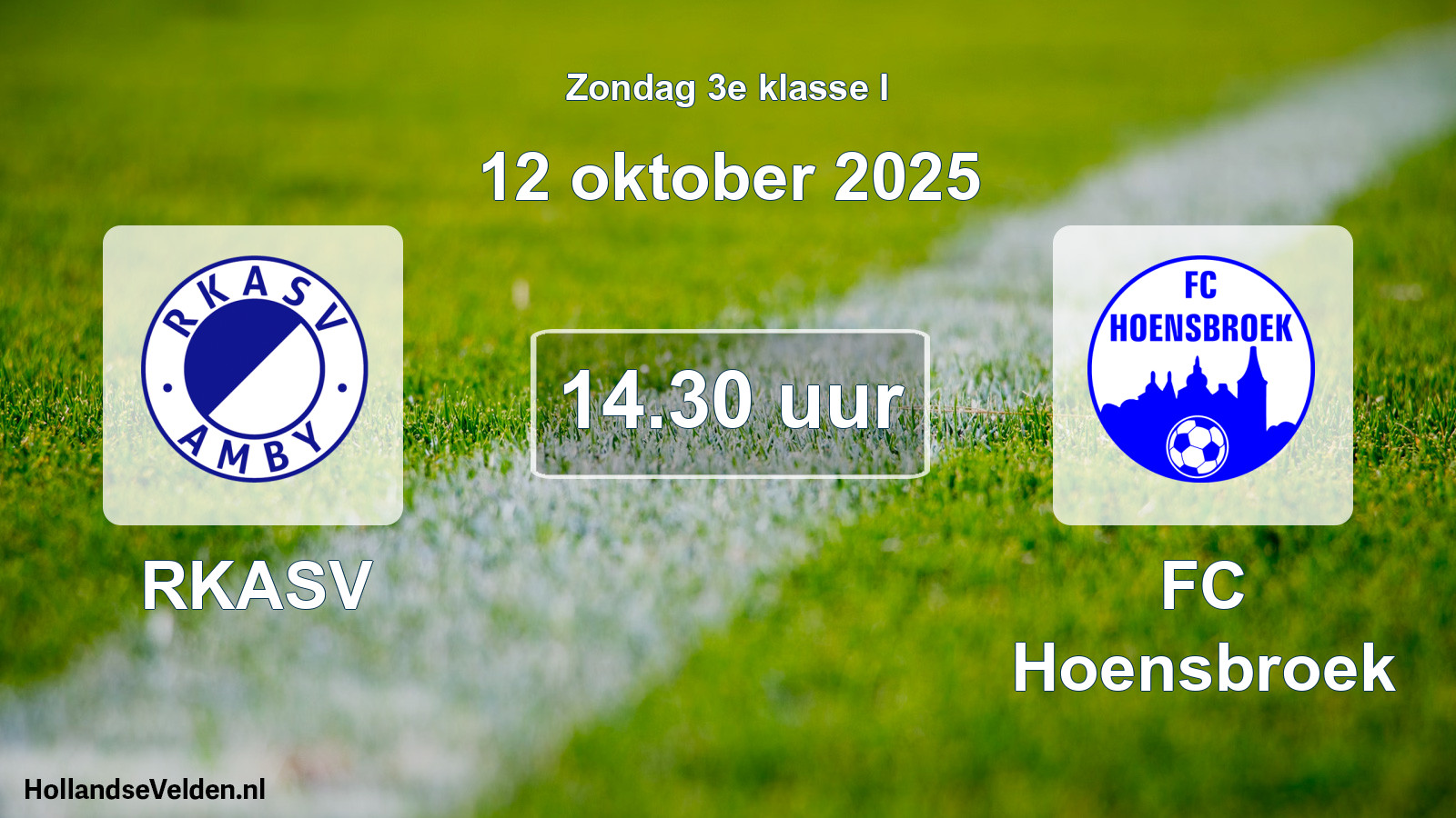 Geplande wedstrijd: RKASV - FC Hoensbroek (12 oktober 2025)