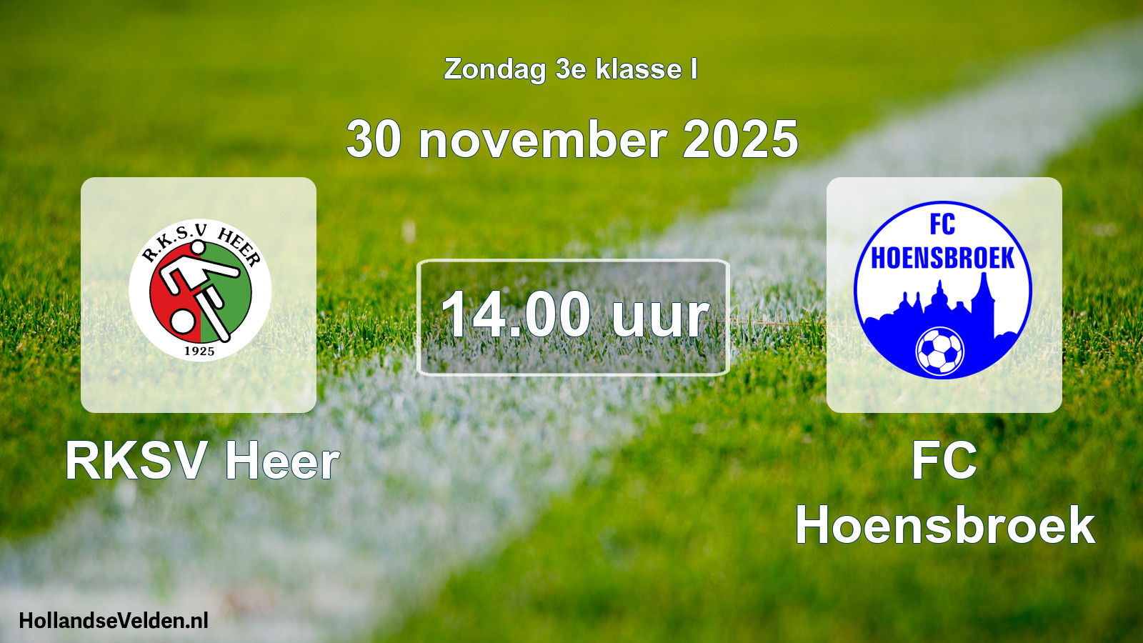 Scheduled Match: RKSV Heer - FC Hoensbroek (30 November 2025)