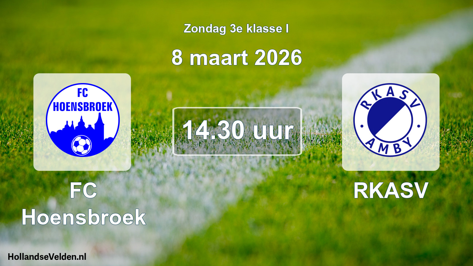 Geplande wedstrijd: FC Hoensbroek - RKASV (8 maart 2026)