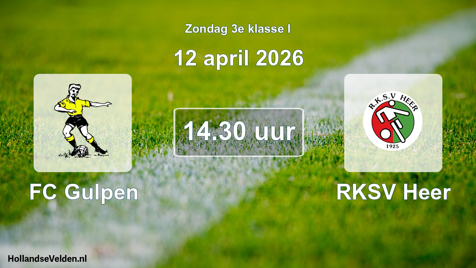 Geplande wedstrijd: FC Gulpen - RKSV Heer (12 april 2026)