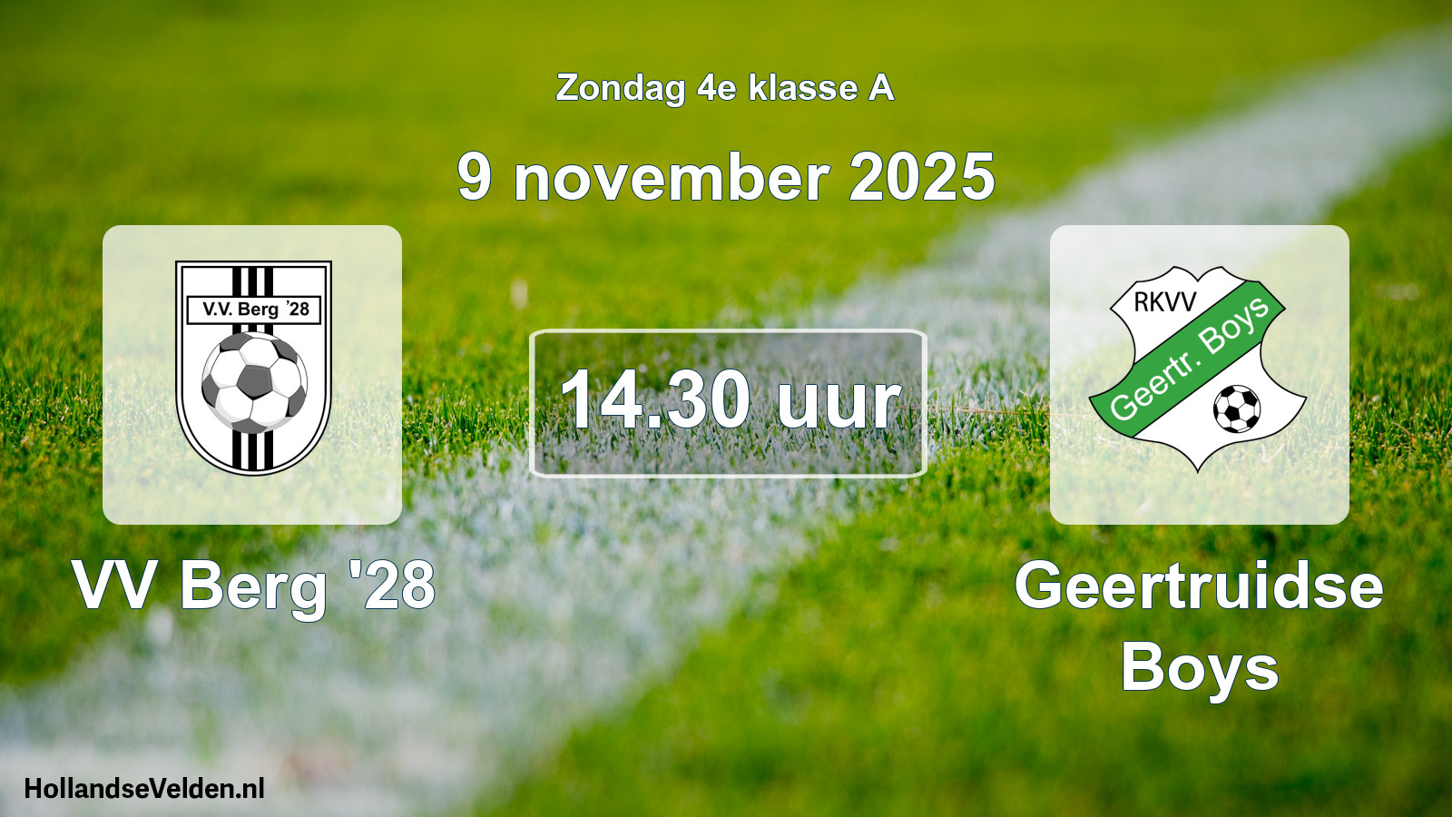 Scheduled Match: VV Berg '28 - Geertruidse Boys (9 November 2025)