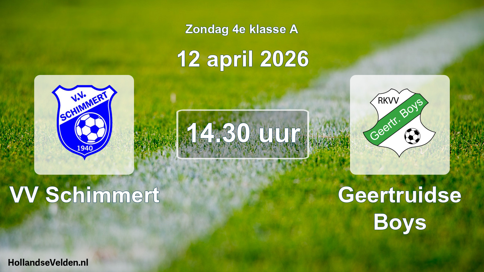 Geplande wedstrijd: VV Schimmert - Geertruidse Boys (12 april 2026)