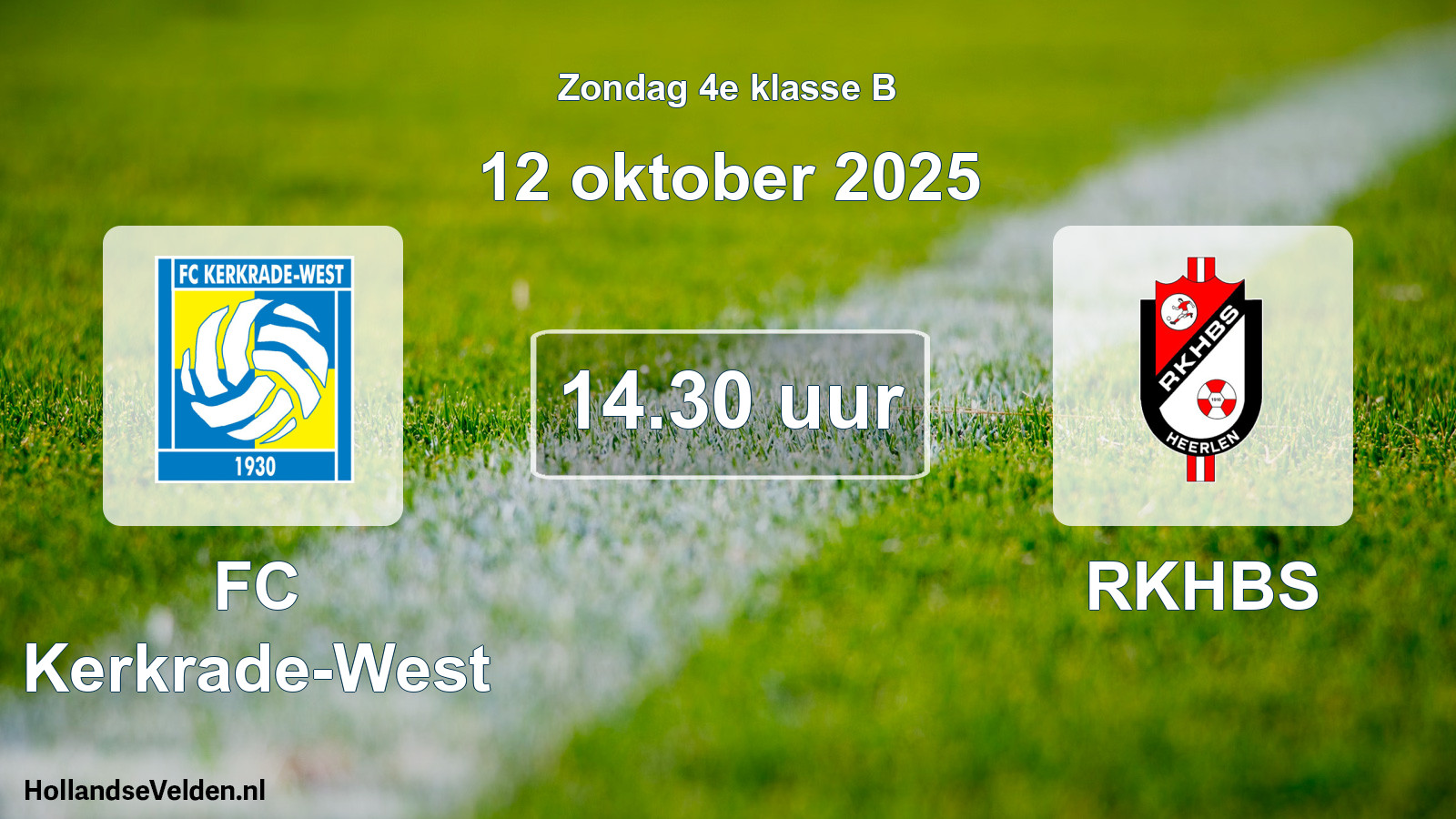 Geplande wedstrijd: FC Kerkrade-West - RKHBS (12 oktober 2025)