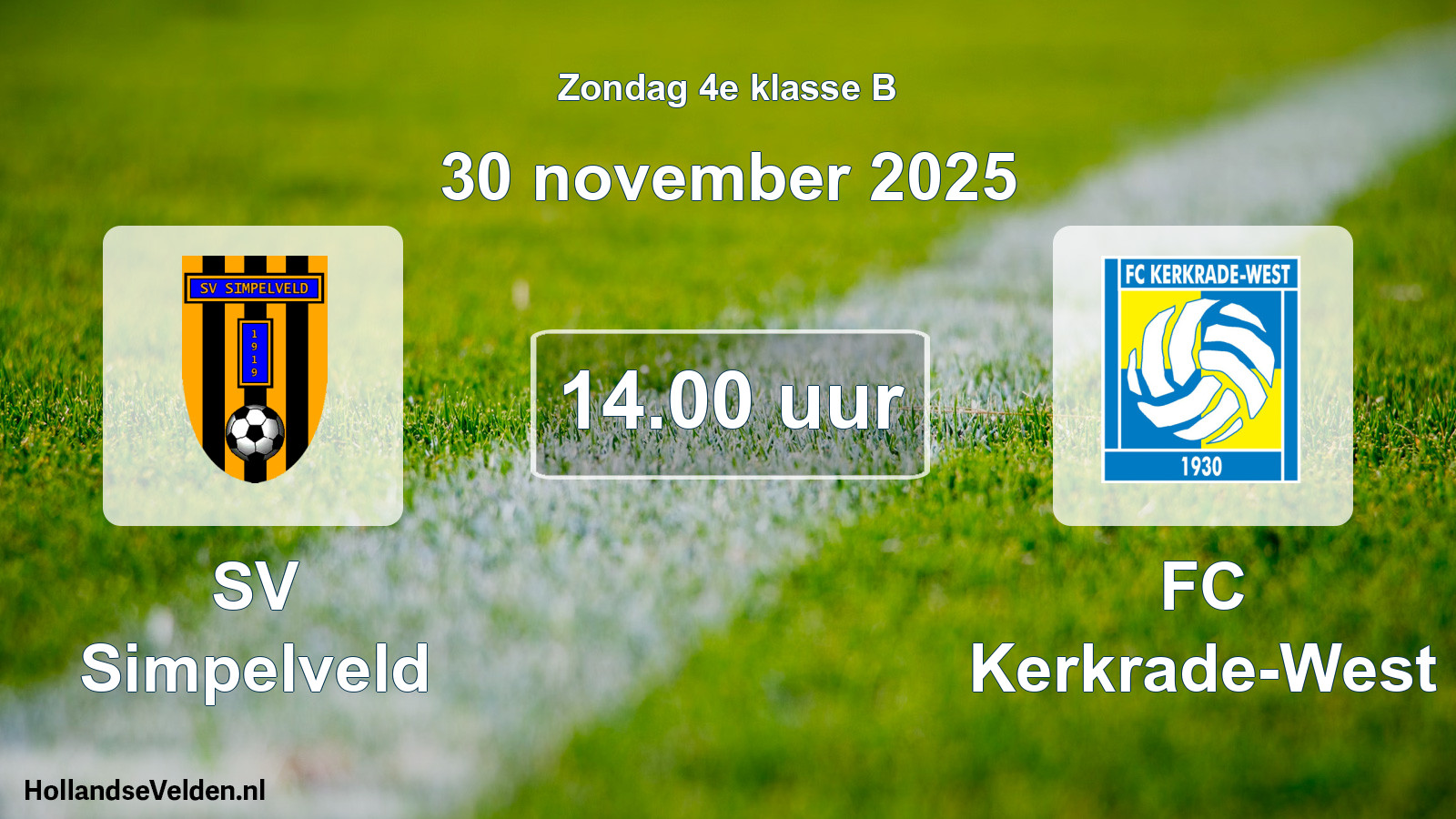 Scheduled Match: SV Simpelveld - FC Kerkrade-West (30 November 2025)