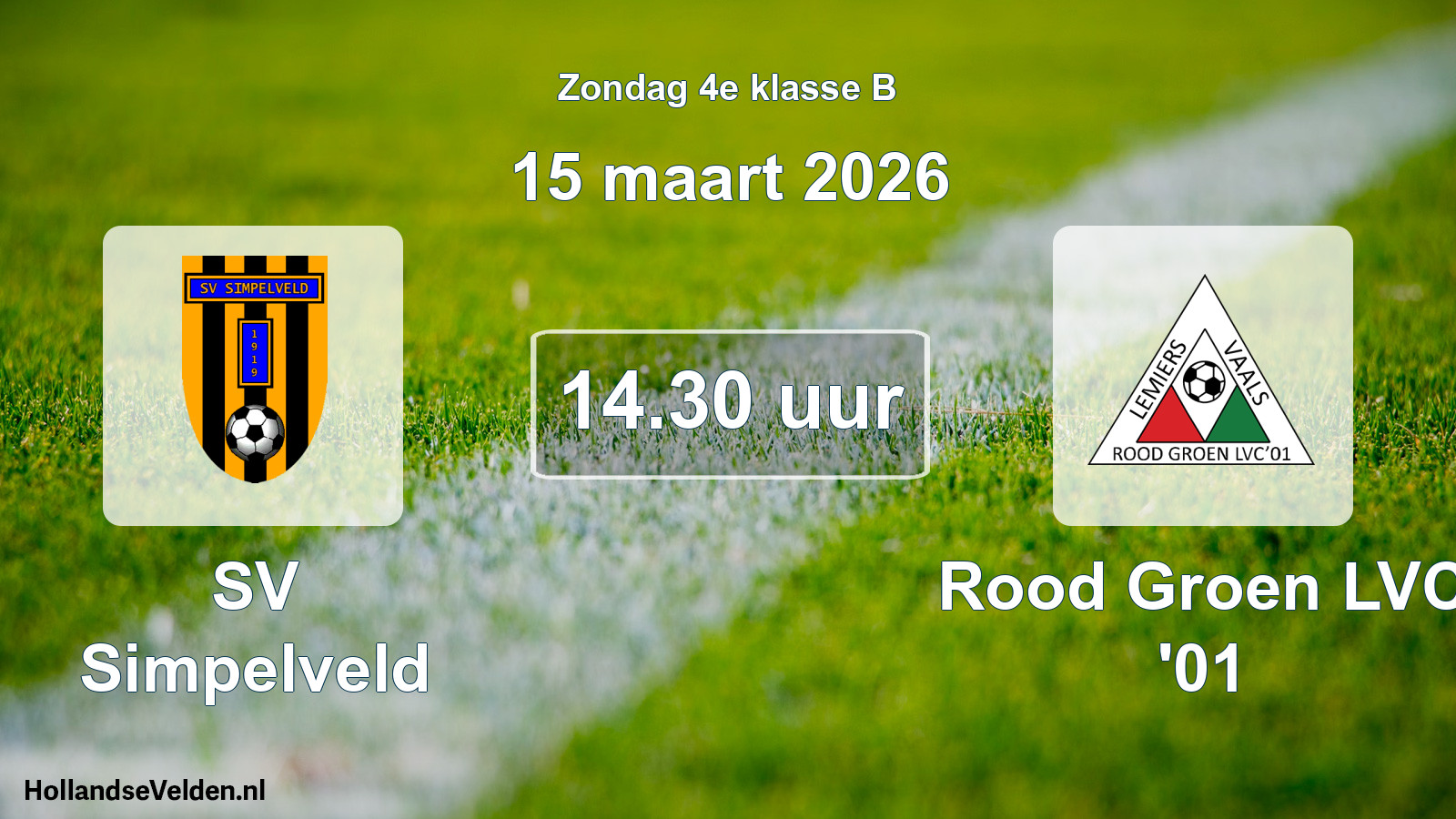 Scheduled Match: SV Simpelveld - Rood Groen LVC '01 (15 March 2026)