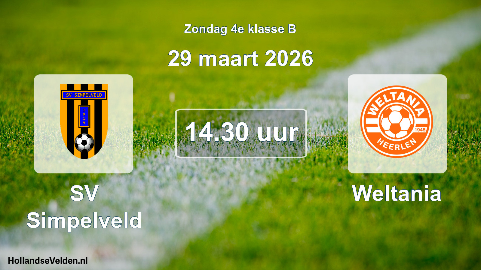 Scheduled Match: SV Simpelveld - Weltania (29 March 2026)