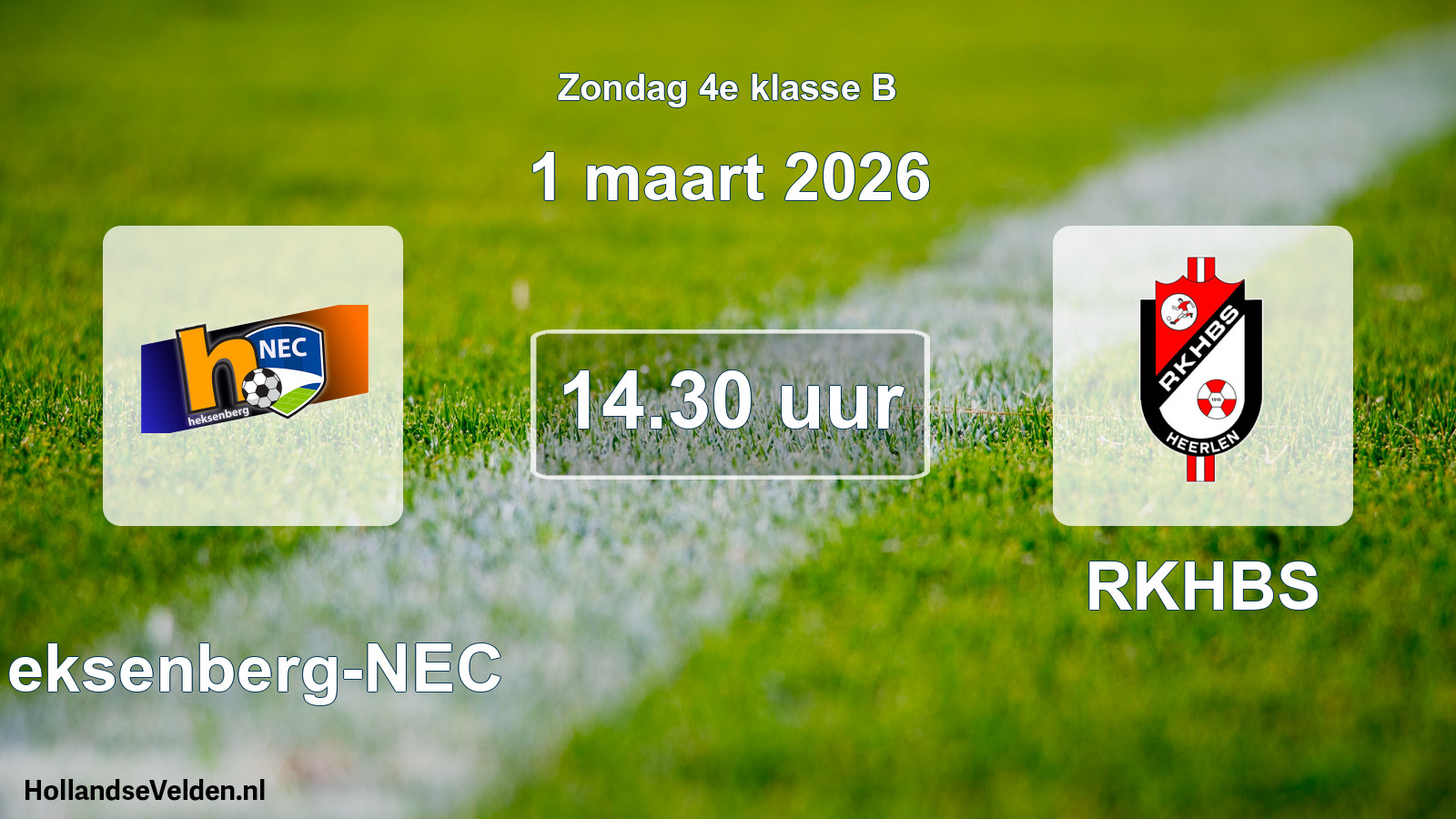 Scheduled Match: Heksenberg-NEC - RKHBS (1 March 2026)