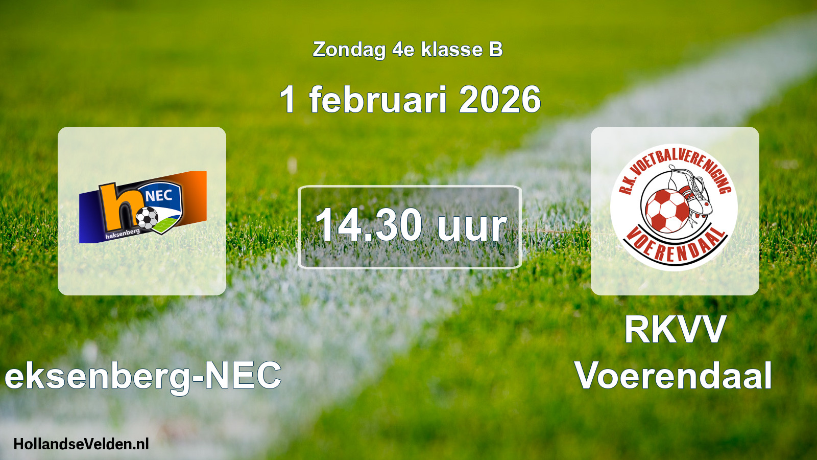 Geplande wedstrijd: Heksenberg-NEC - RKVV Voerendaal (1 februari 2026)