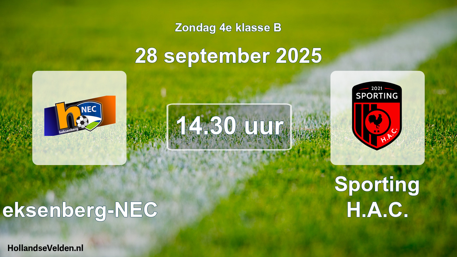 Scheduled Match: Heksenberg-NEC - Sporting H.A.C. (28 September 2025)