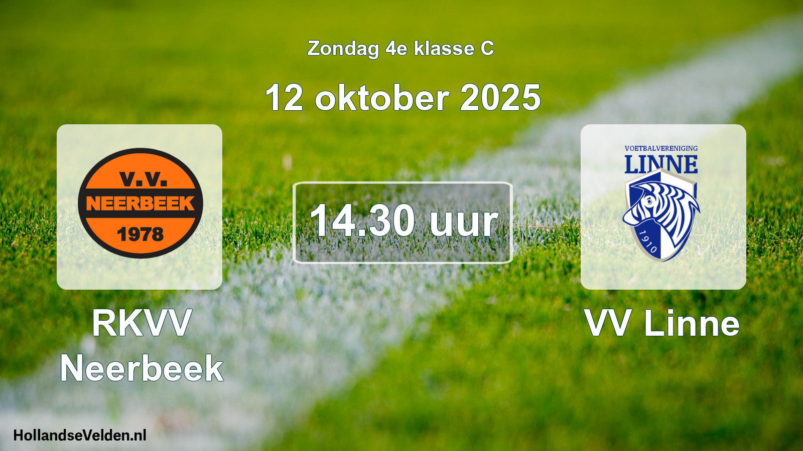 Geplande wedstrijd: RKVV Neerbeek - VV Linne (12 oktober 2025)