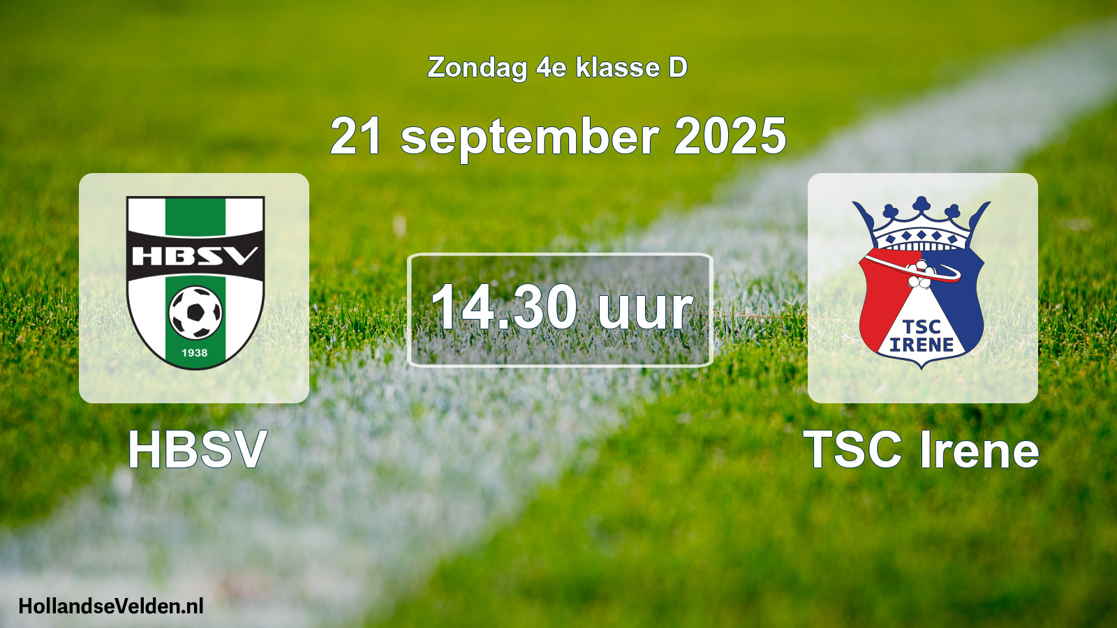 Geplande wedstrijd: HBSV - TSC Irene (21 september 2025)