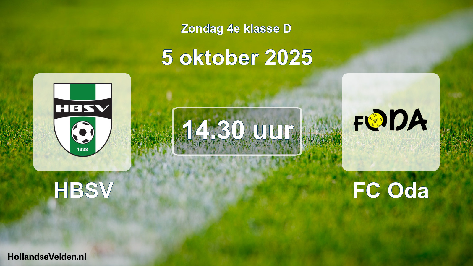 Geplande wedstrijd: HBSV - FC Oda (5 oktober 2025)