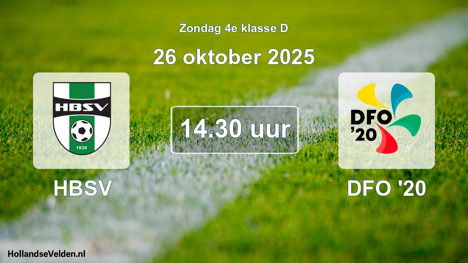 Geplande wedstrijd: HBSV - DFO '20 (26 oktober 2025)