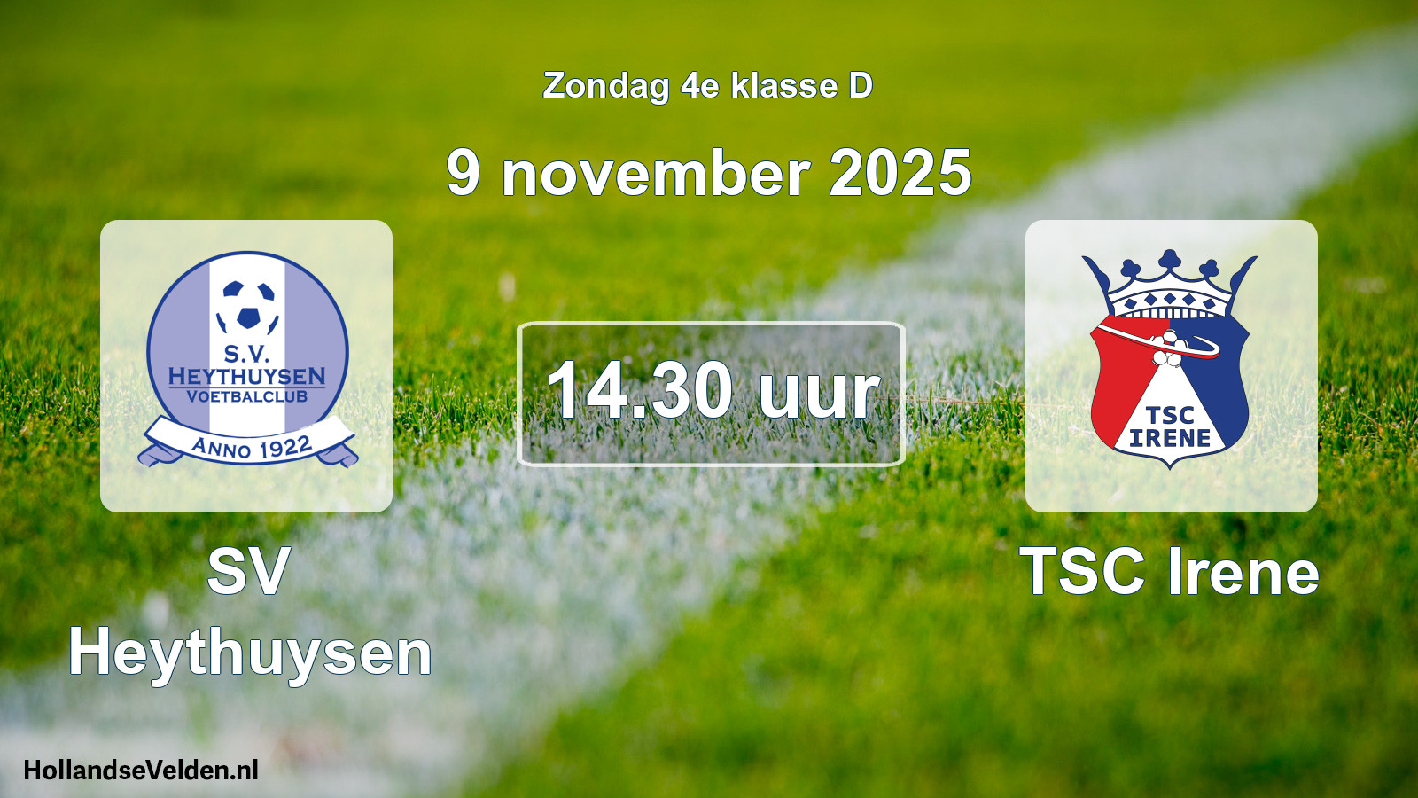Geplande wedstrijd: SV Heythuysen - TSC Irene (9 november 2025)