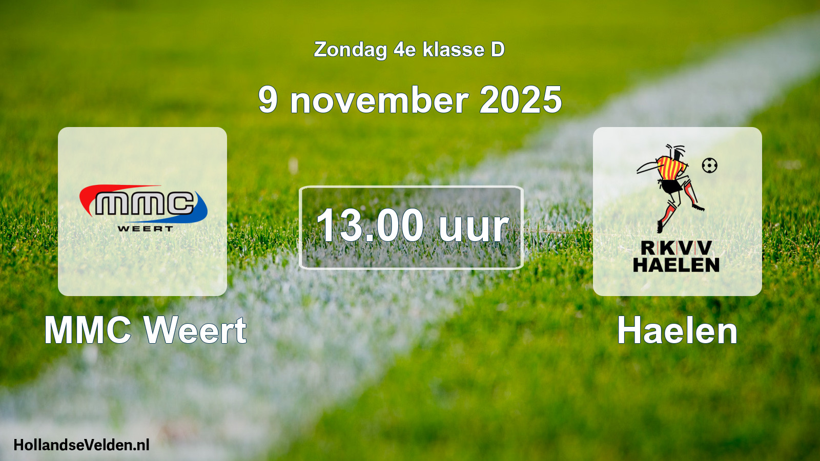 Geplande wedstrijd: MMC Weert - Haelen (9 november 2025)