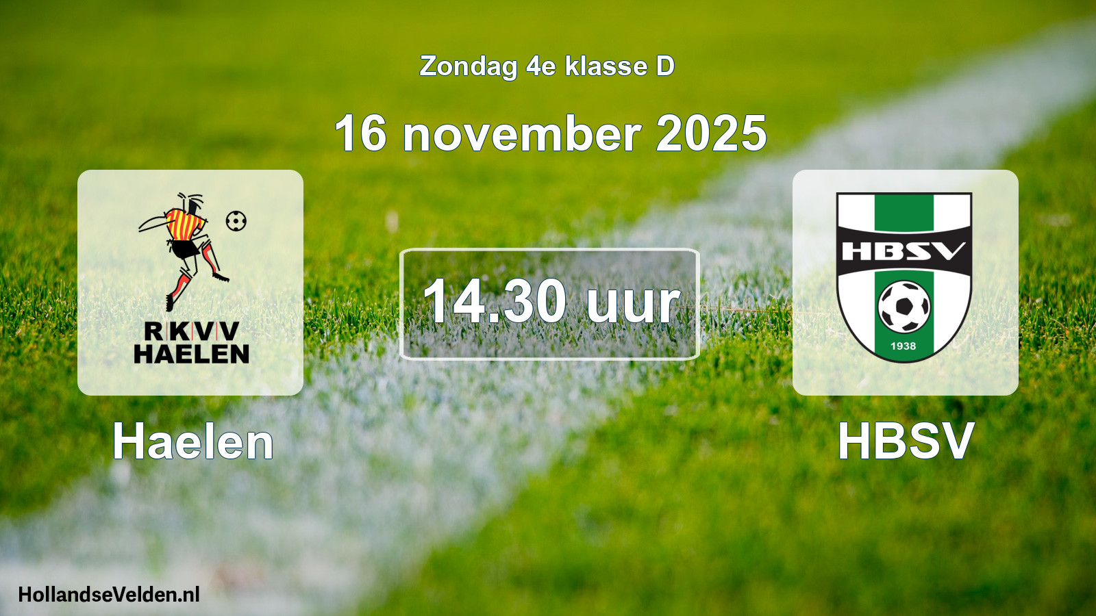 Geplande wedstrijd: Haelen - HBSV (16 november 2025)